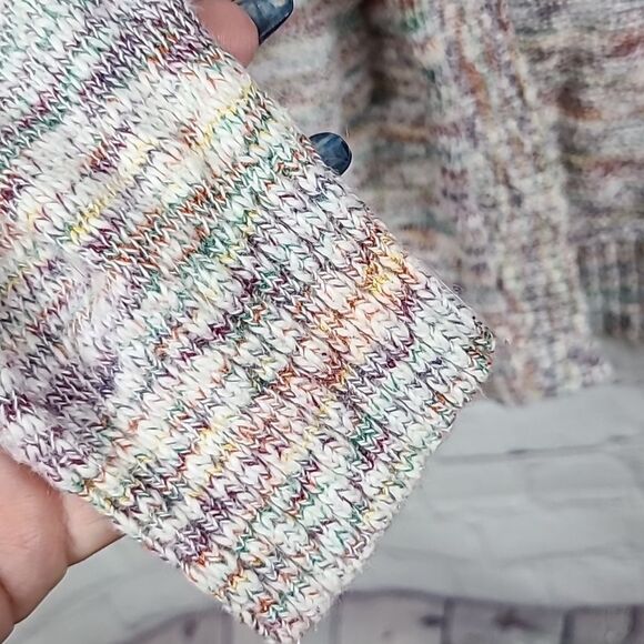 Mossimo Colorful Tan Space Dye Open Front Slub Knitted Sweater Cardigan Woman S - Picture 5 of 9